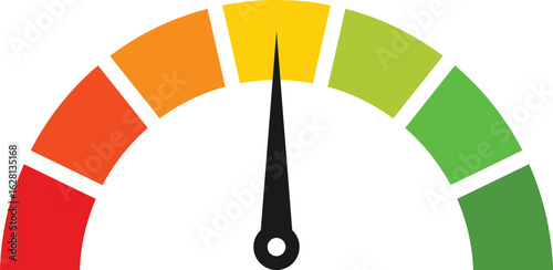 Speedometer, gauge meter icons. low and high barometers. level of performance sign. Speed dial indicator.  Colored speedometer indicators
