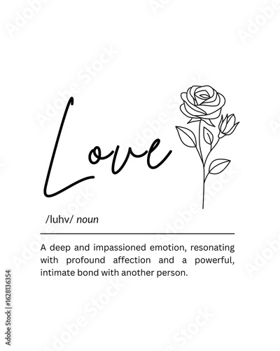 Love Definition Printable Wall Art – Romantic Digital Download, Couples Gift, Anniversary Gift, Bedroom Decor, Quote for Her