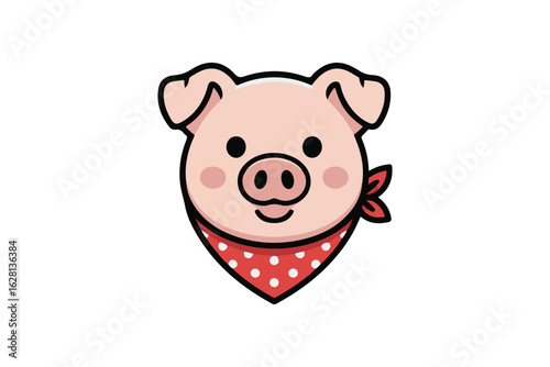  cute pig silhouette  vector