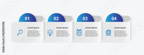 4 step table for infographic, presentation, business information and web graphic design 