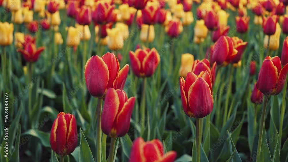 Vibrant Tulip Fieldscape A Spectacular Showcase of Red and Yellow Blooms, Ideal for Lifestyle Branding, Boosts Tranquility and Inspires Creativity. Vibrant Tulip Fieldscape A Spectacular Showcase of Red and Yellow Blooms, Ideal for Lifestyle Branding, Boosts Tranquility and Inspires Creativity.