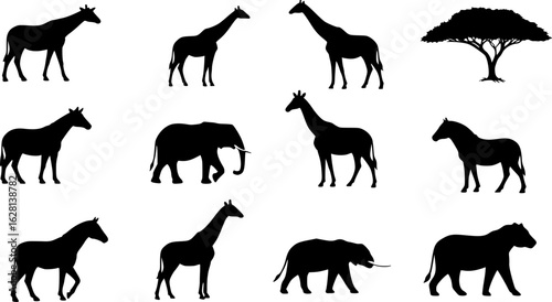 african wildlife animal silhouettes collection

