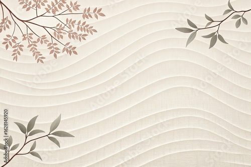 Vector illustration of a vintage floral pattern with autumn leaves on a textured paper background