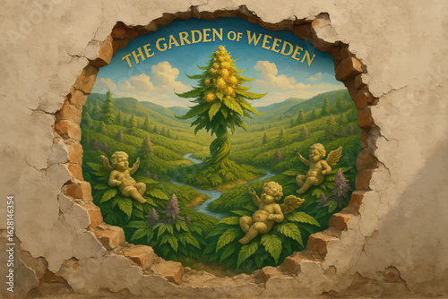The Garden of Weeden 3D Vector Wall Art Mural