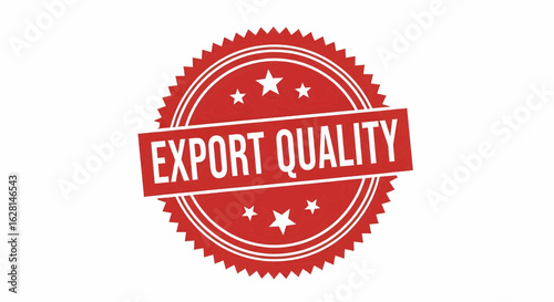 Export quality red stamp seal, a vector illustration icon.