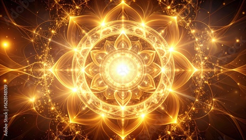 Golden Floral Mandala Pattern Design