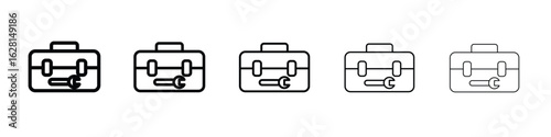 Toolbox icon logo. Black line icon, vector illustrations.