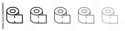 Toilet paper roll icon logo. Black line icon, vector illustrations.