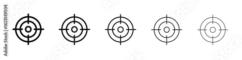 Target icon logo. Black line icon, vector illustrations.