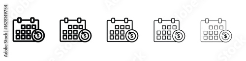 Subscription icon logo. Black line icon, vector illustrations.
