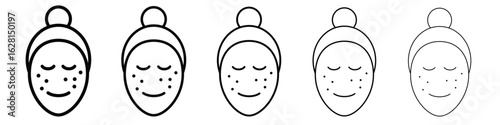 Skin acne icon logo. Black line icon, vector illustrations.