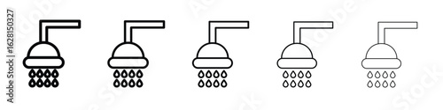 Shower icon logo. Black line icon, vector illustrations.