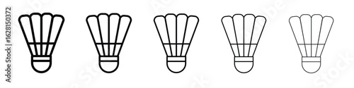 Shuttlecock icon logo. Black line icon, vector illustrations.