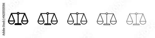 Scale icon logo. Black line icon, vector illustrations.