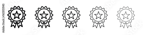 Rosette icon logo. Black line icon, vector illustrations.