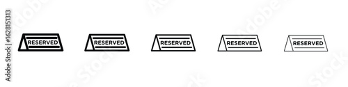 Reserved icon logo. Black line icon, vector illustrations.