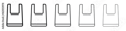 Plastic bag icon logo. Black line icon, vector illustrations.