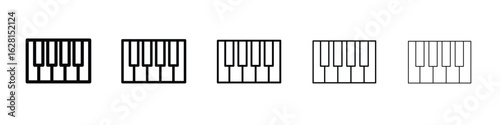 Piano icon logo. Black line icon, vector illustrations.