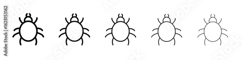 Mite icon logo. Black line icon, vector illustrations.