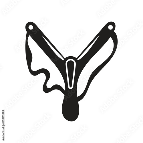Wooden Slingshot Silhouette Vector Icon for Outdoor Games and Fun