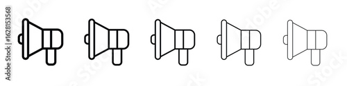 Loudspeaker icon logo. Black line icon, vector illustrations.