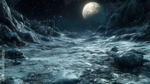 Procedurally Generated Alien Terrain Rendered in Unreal Engine 5, Sci-Fi Game Environment