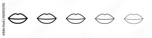 Lips icon logo. Black line icon, vector illustrations.
