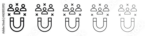 Lead generation icon logo. Black line icon, vector illustrations.