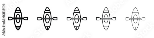 Kayak icon logo. Black line icon, vector illustrations.
