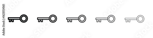 key icon logo. Black line icon, vector illustrations.
