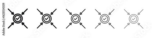 Impact icon logo. Black line icon, vector illustrations.