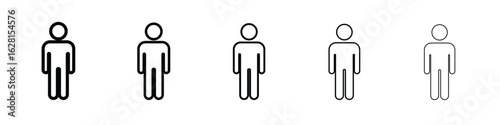 Human icon logo. Black line icon, vector illustrations.