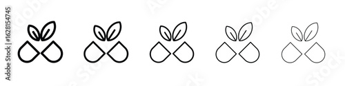 Herb eco capsule icon logo. Black line icon, vector illustrations.