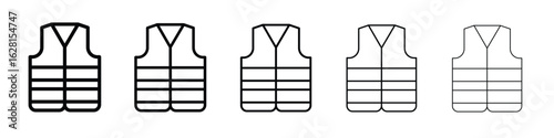 High visibility vest icon logo. Black line icon, vector illustrations.