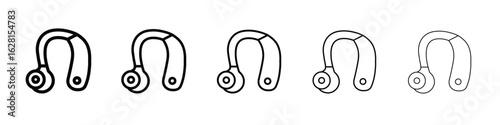 Hearing aid receiver icon logo. Black line icon, vector illustrations.