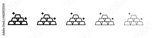 Golden bars icon logo. Black line icon, vector illustrations.