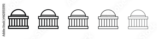 Government icon logo. Black line icon, vector illustrations.