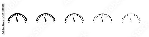Fuel indicators icon logo. Black line icon, vector illustrations.