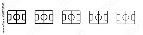 Football field icon logo. Black line icon, vector illustrations.