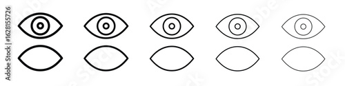 Eyes open and closed icon logo. Black line icon, vector illustrations.