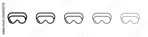 Eye mask icon logo. Black line icon, vector illustrations.