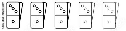 Domino icon logo. Black line icon, vector illustrations.