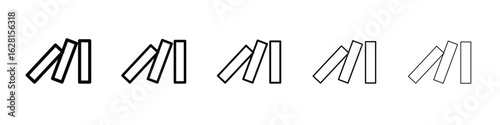 Domino effect icon logo. Black line icon, vector illustrations.