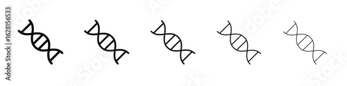 DNA icon logo. Black line icon, vector illustrations.