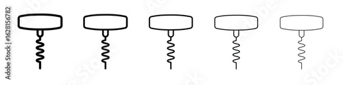 Corkscrew icon logo. Black line icon, vector illustrations.