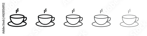 coffee cup icon logo. Black line icon, vector illustrations.