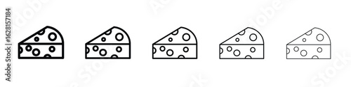 Cheese icon logo. Black line icon, vector illustrations.