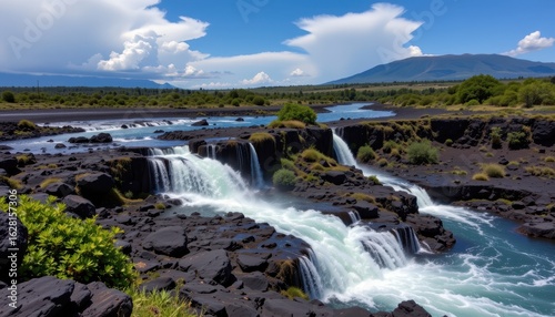 lava dams temporarily block waterfall streams, creating new water bodies that influence local biodiversity and hydrology.