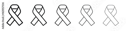 Cancer ribbon icon logo. Black line icon, vector illustrations.