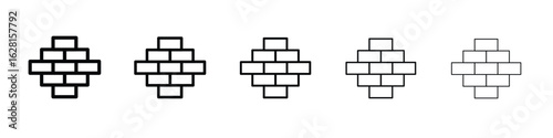 Brick paver icon logo. Black line icon, vector illustrations.